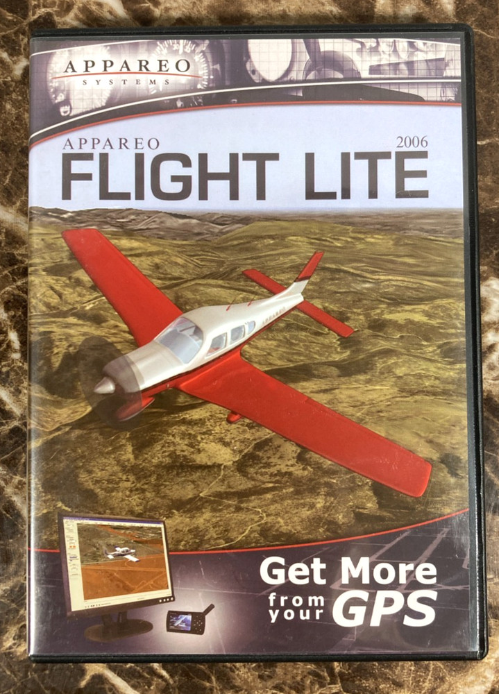 Appareo Systems Flight Lite GPS Software Windows XP CD-Rom 2006 w/ Product Key