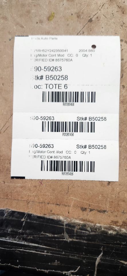 Engine ECM Electronic Control Module Fits 02-04 VOLVO 60 SERIES 1261456