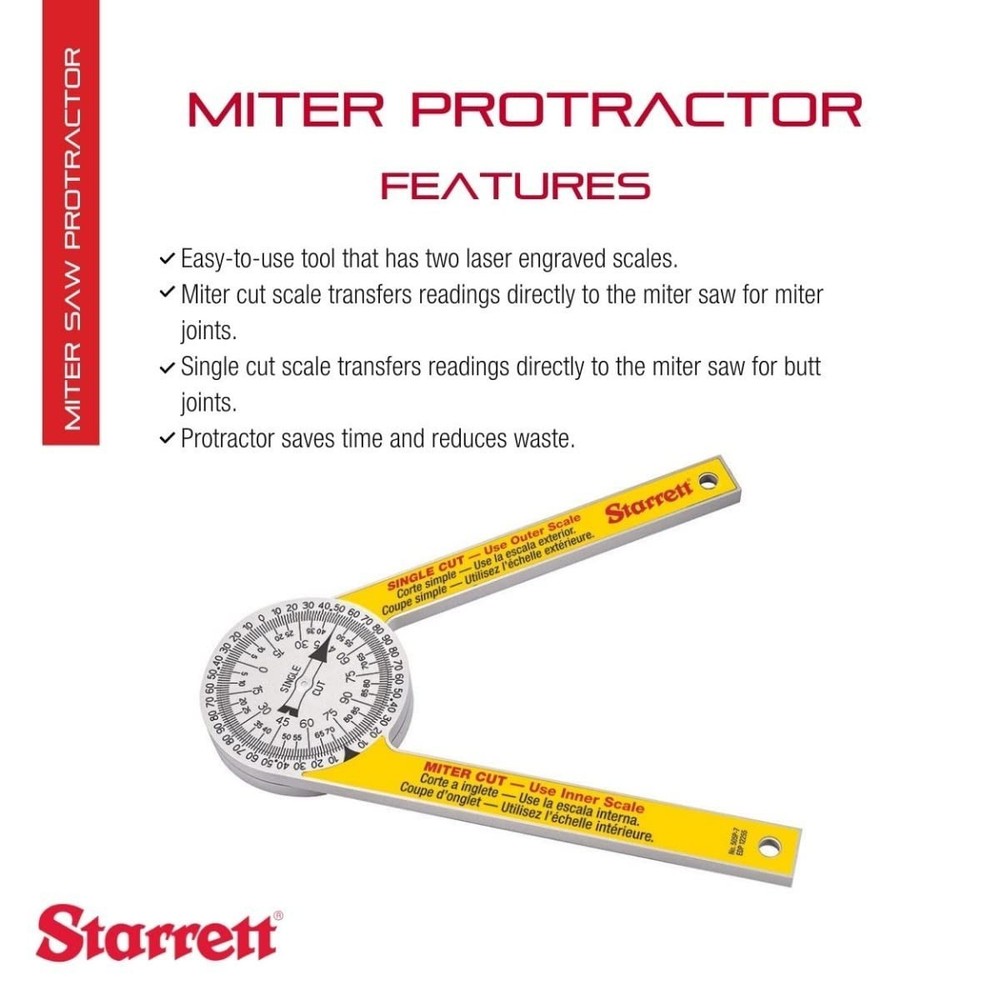 Precision Miter Protractor for Carpenters - Laser Engraved