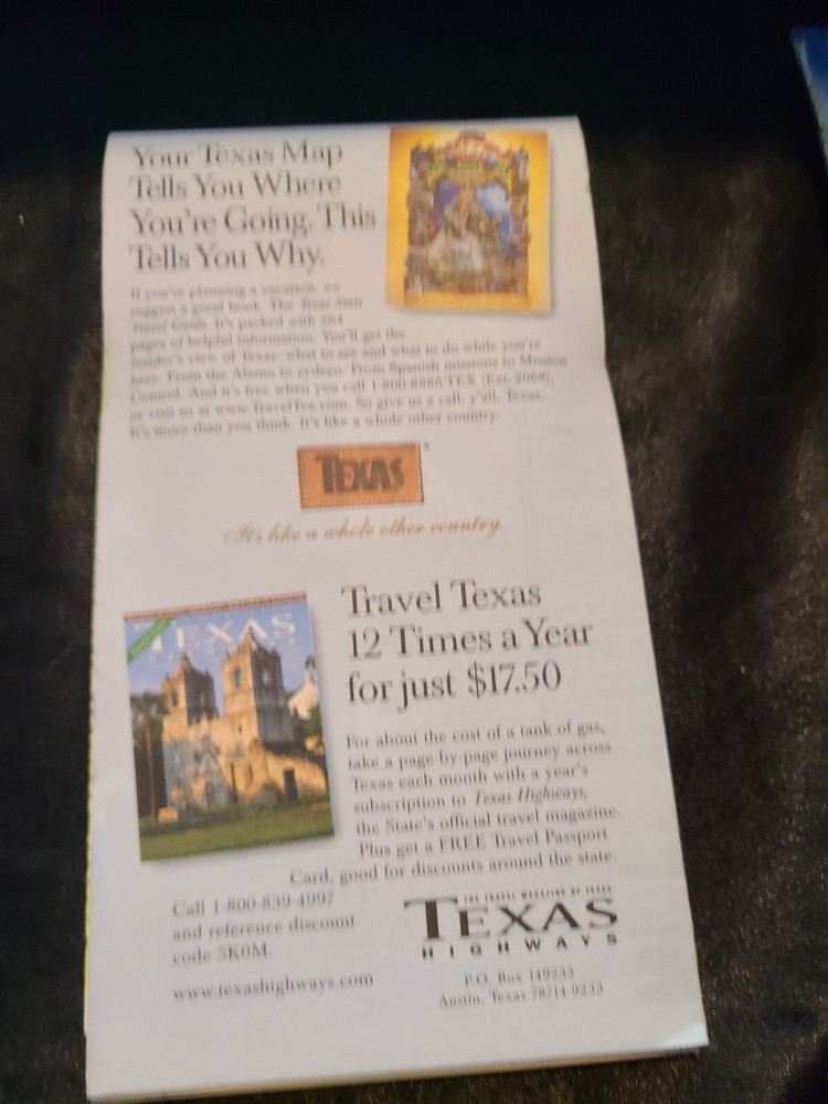 Texas Official Travel Map 2002