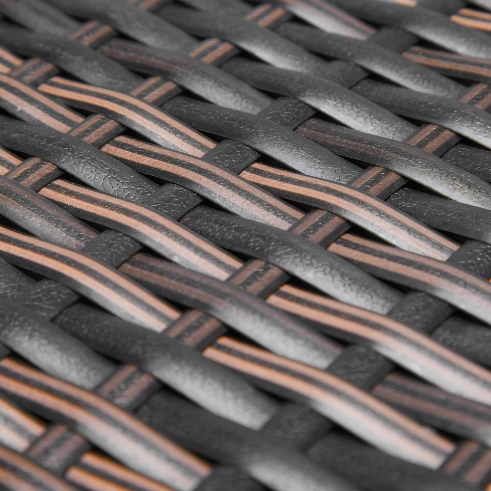 PE Wicker Side Table with Storage, Patio Rattan End Table Square Container