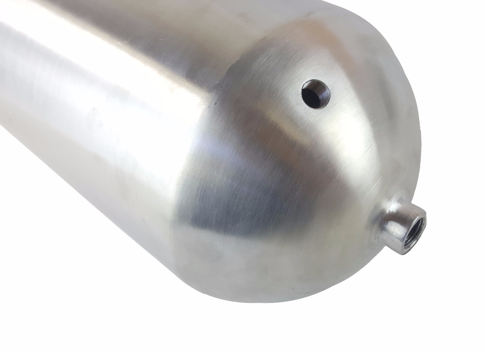 3 Gallon 6 Port Air Tank 24" Seamless Raw Aluminum Air Ride Suspension System