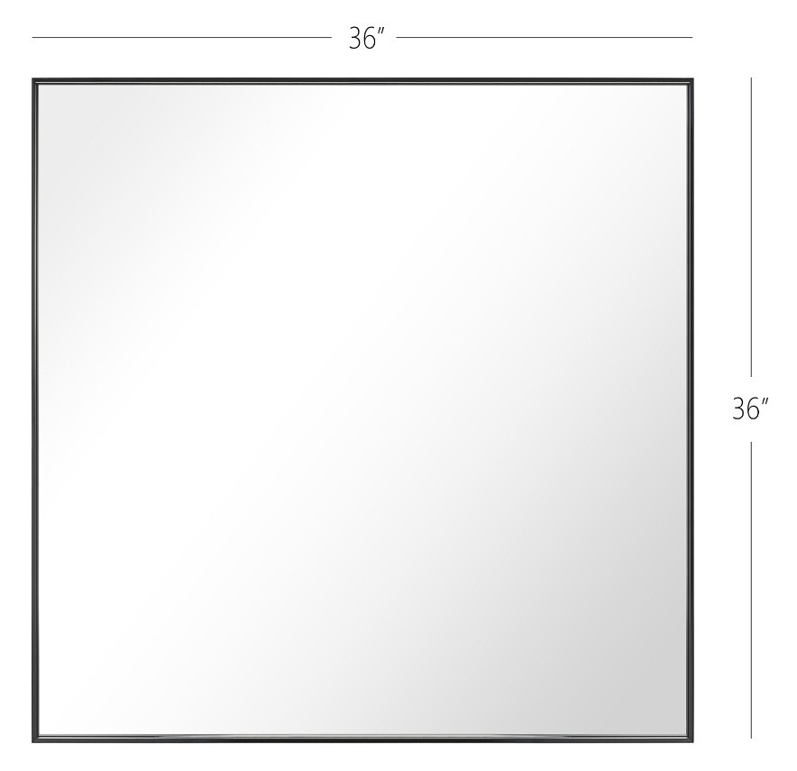 Borverre 36 x 36 Inch Rectangle Wall Mirror, Aluminum Frame Rectangular Mirror