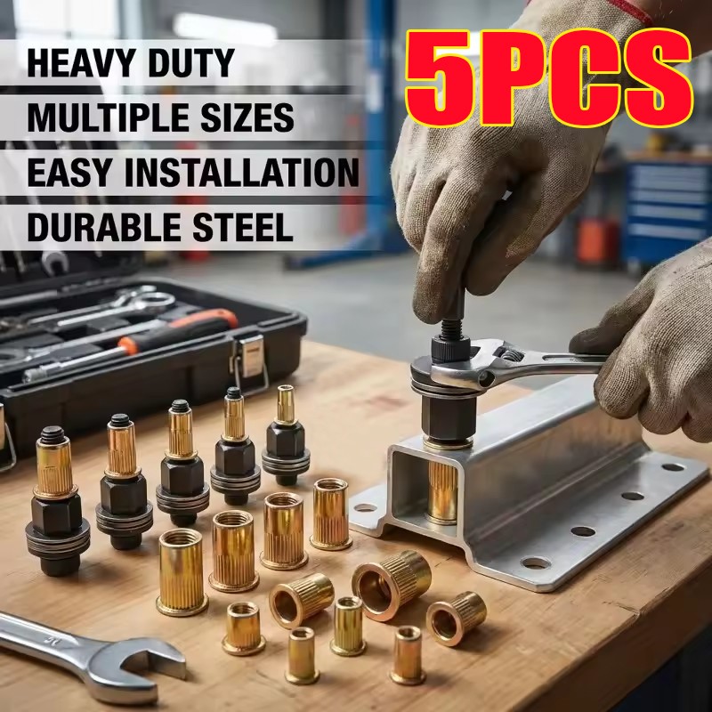 5PCS Hand Rivet Nut Gun Head nuts Simple installation Riveter Rivnut Tool M4-M10