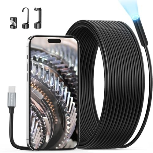 50FT USB-C Borescope Inspection Camera, Waterproof Endoscope for iPhone & Androi