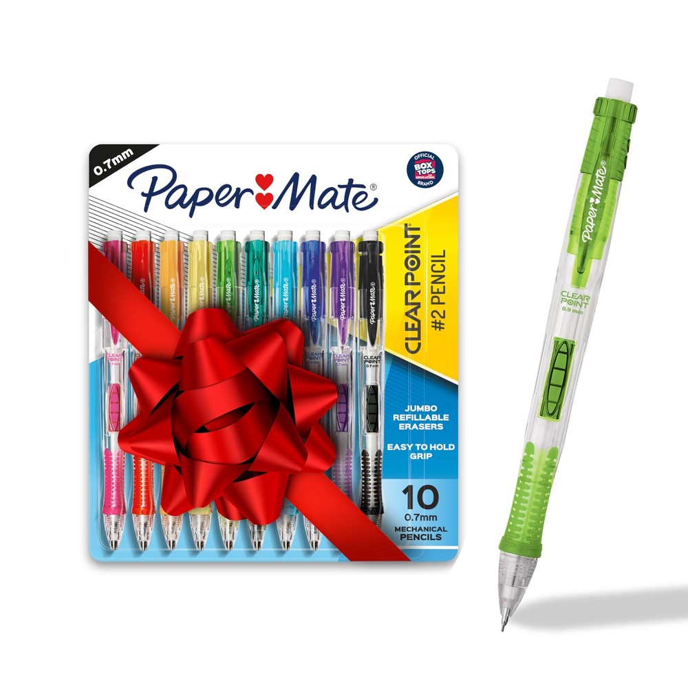 Paper Mate Clearpoint Mechanical Pencils 10 Count Assorted Colors 0.7mm