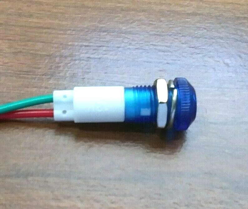 BBT 12 volt DC Waterproof Blue LED Low-Profile Indicator Light