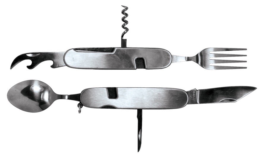 7-In-1 Stainless Steel Multi Function Camping Tool Utensils Knife Spoon Opener