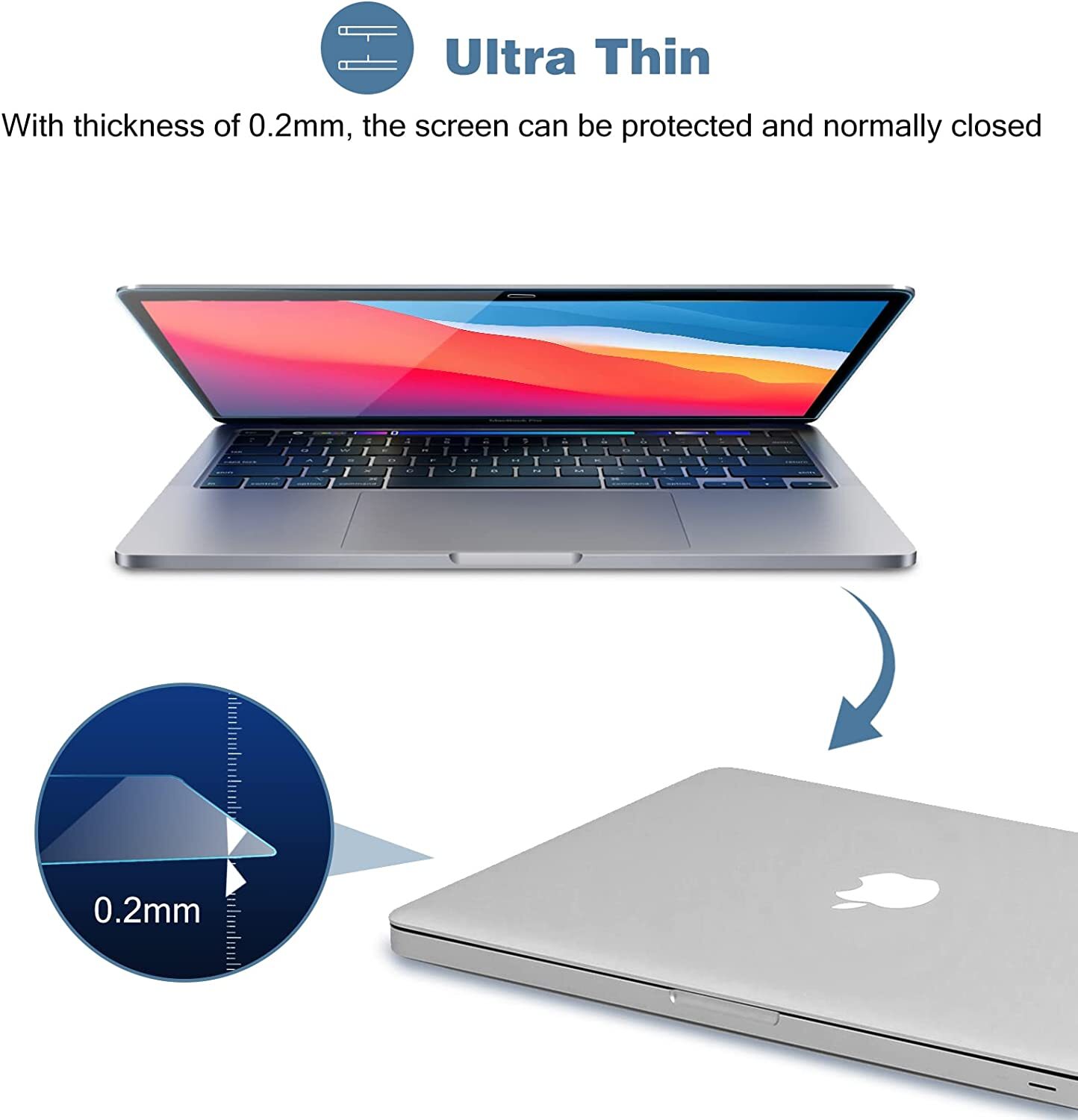 Premium Ultra Thin Tempered Glass Screen Protector For Apple MacBook Pro 14" 13"