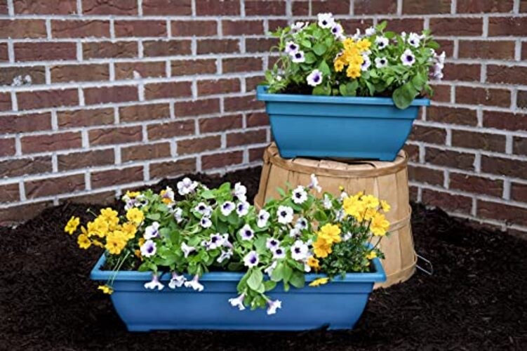 Rectangle Planter Box Indoor/Outdoor Rectangular 16 Inch Bora Bora Blue