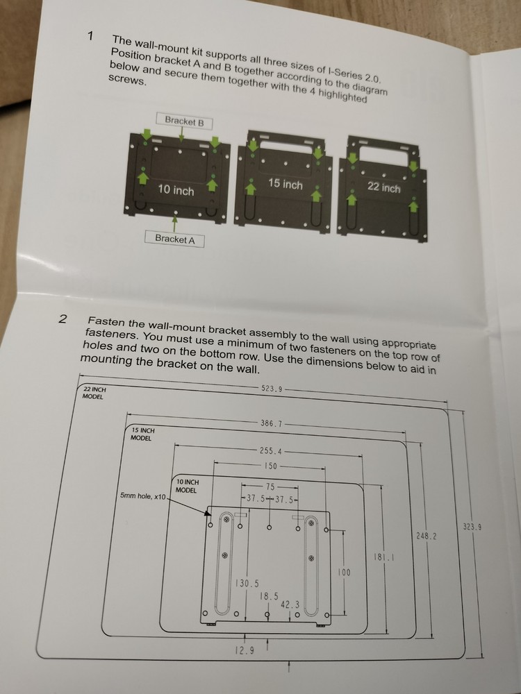 Elo E802400 Wall Mount for Display Screen 1 Display(s) Supported - 15.60" Screen
