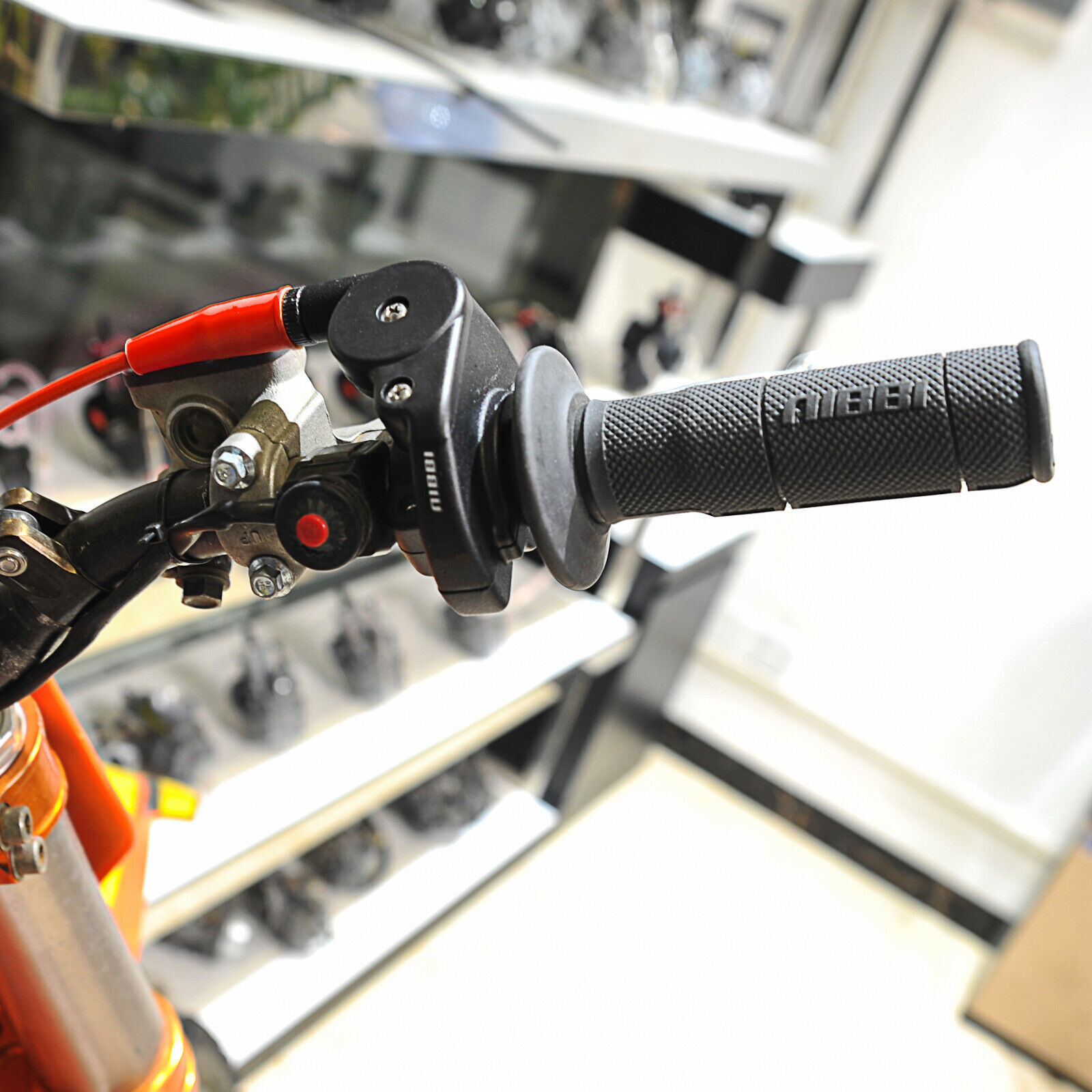 NIBBI 7/8" 22mm Dirt Pit Bike Twist Throttle Accelerator Handlebar Grip Cable