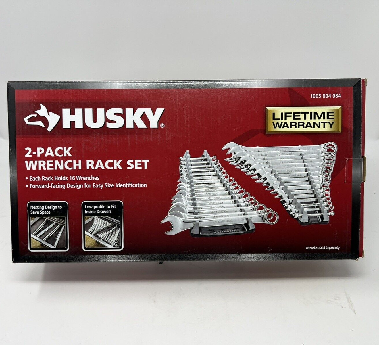 Husky 16-Piece Wrench Rack (2-Pack) | Racks Storage Metric SAE Reversible