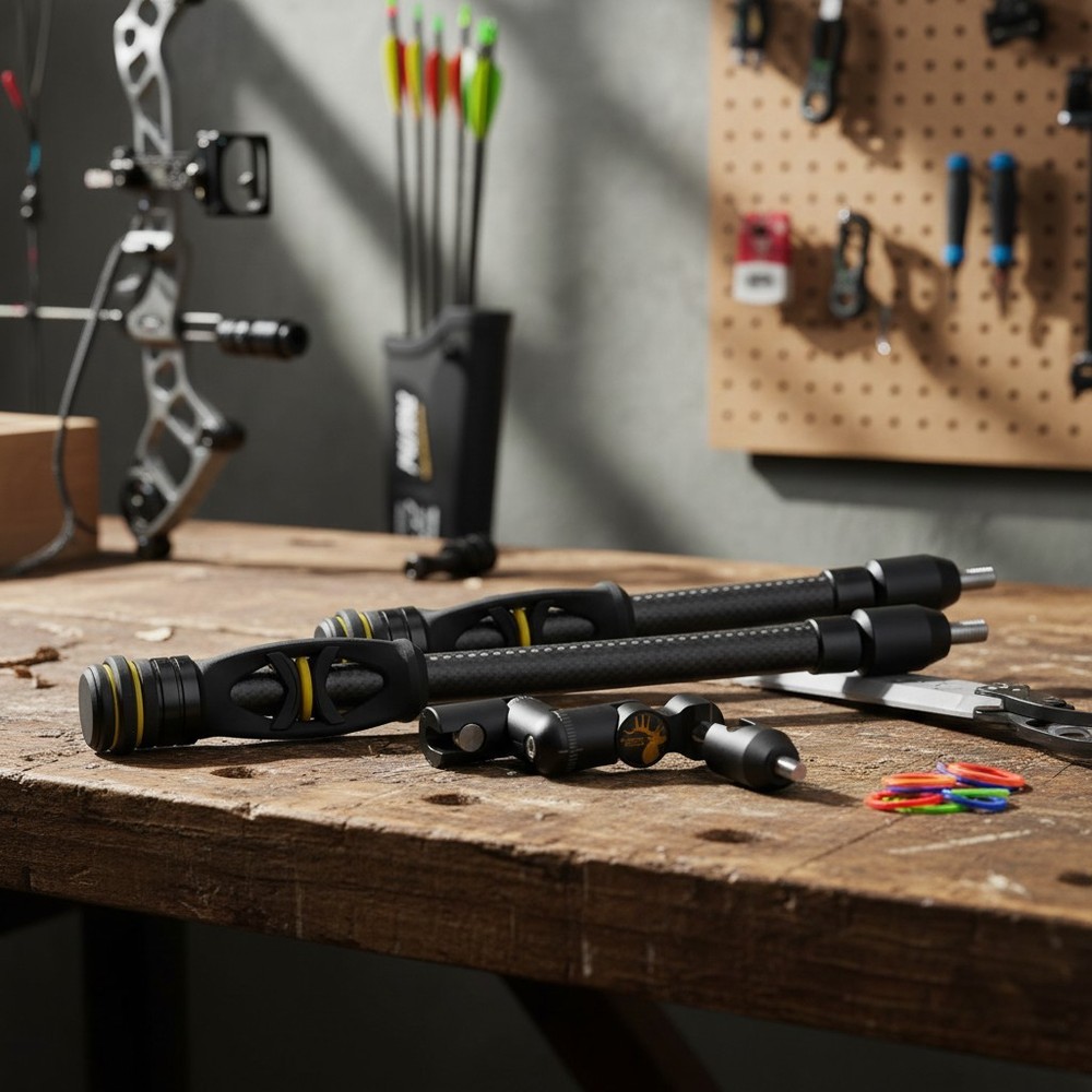 Noise-Reducing Bow Stabilizer with Quick Connect System and Two Weights Included