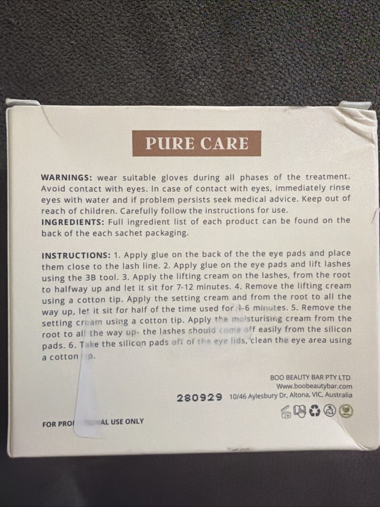 Pure Carr Lash Lifting System - LIFTING - SETTING - MOISTURIZING
