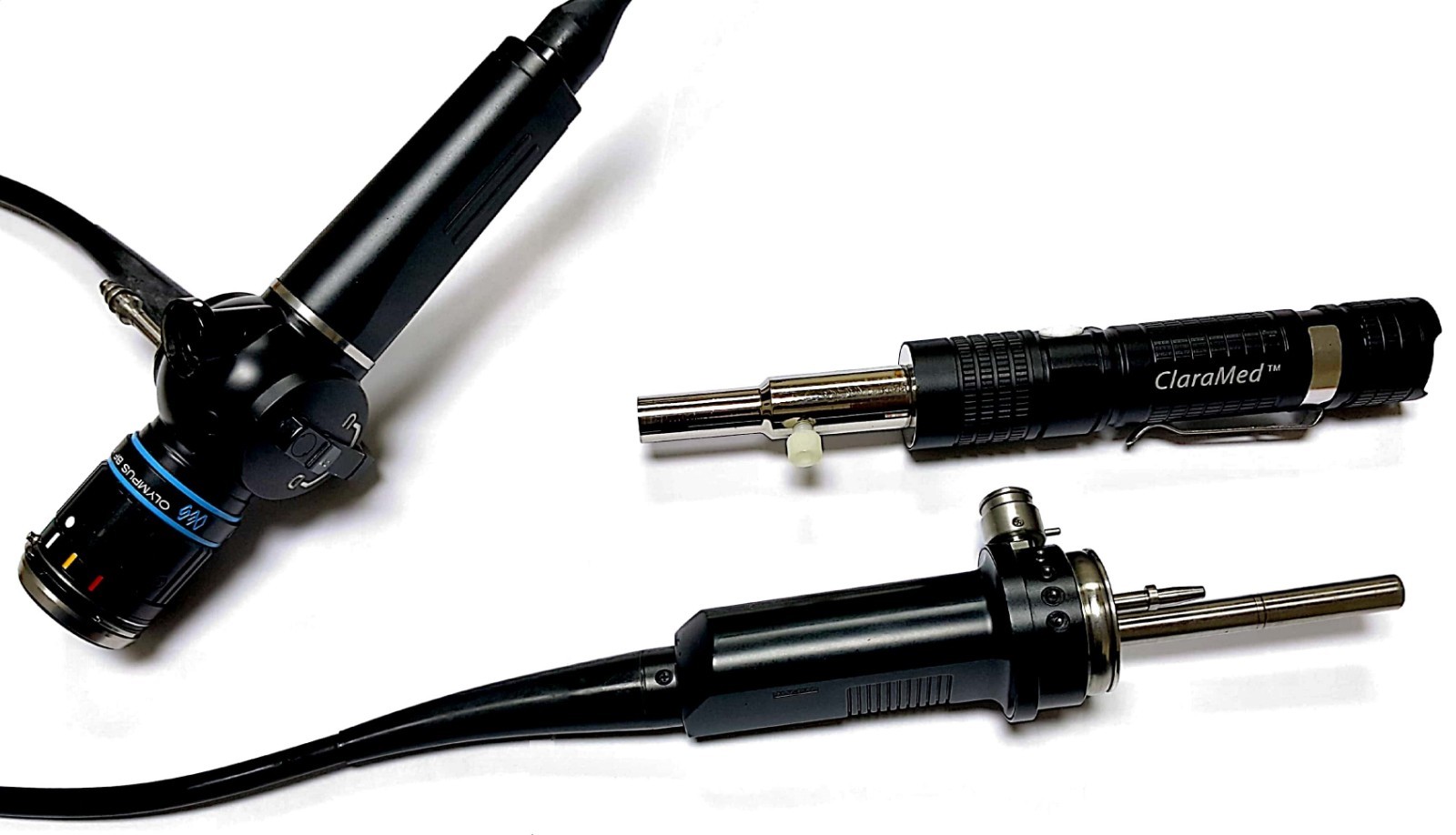 ClaraMed phone endoscope adapter with Olympus compatible LED light source S3