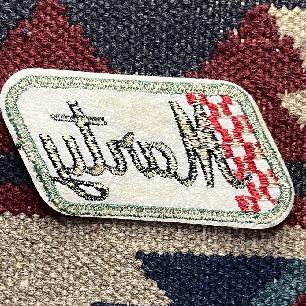Vintage Marty Checker Flag Racing Wool Felt Name Patch
