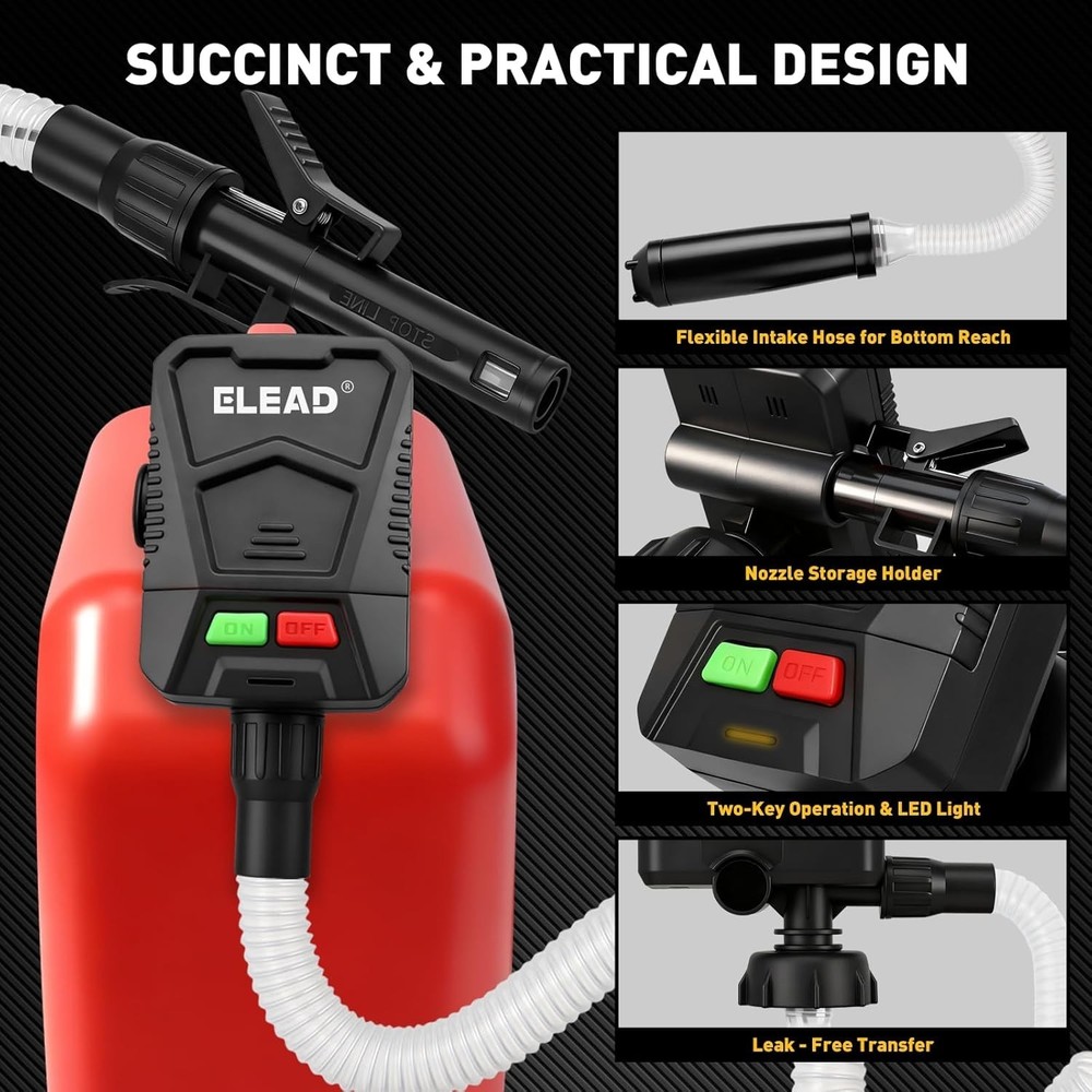 Automatic Fuel Transfer Pump with Auto-Stop Sensor(3.2 GPM), Battery Operated