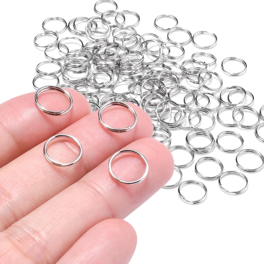 Silver 100pcs 10mm Mini Split Ring Keychains Jewelry Crafts Split Jump Rings