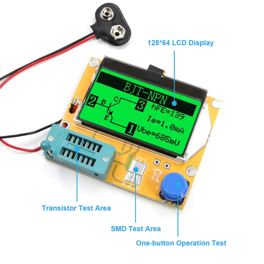 Digital Component Transistor Tester Resistor Inductor Diode Capacitor ESR Meter
