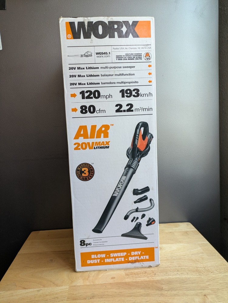 WORX WG545.1 20V Max Lithium multi-purpuse sweeper