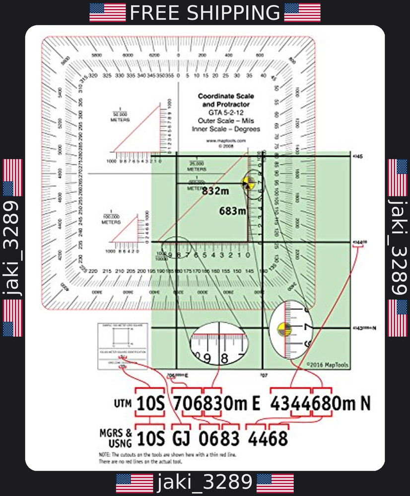 MapTools Military UTM/MGRS Coordinate Scale - Precision Measuring Tool