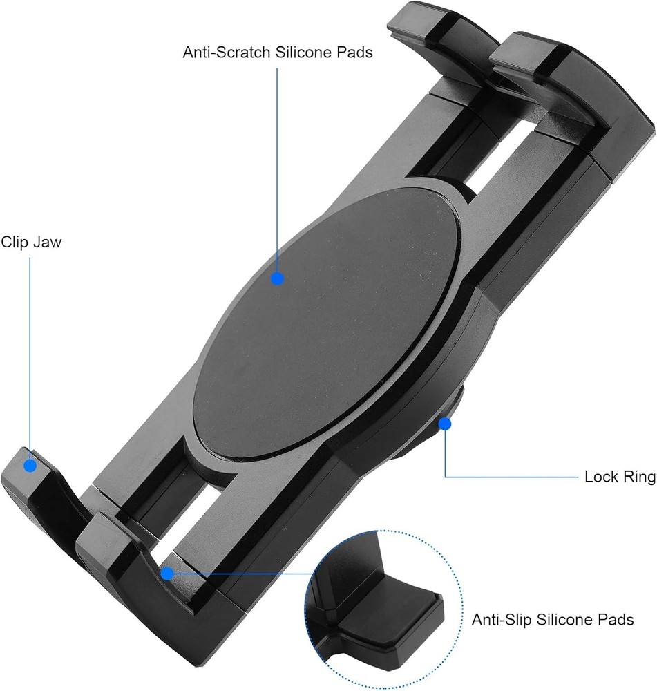 Tablet Holder Clamp Clip Mount Replacement with 17mm Ball Joint Socket for Table