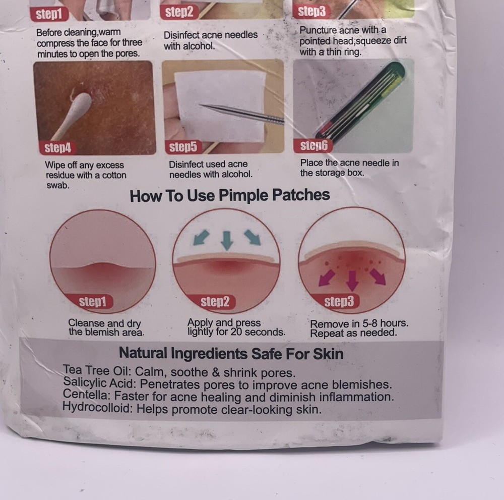 Pimple Popping Kit, Mirror, Star Hydrocolloid Acne Patches