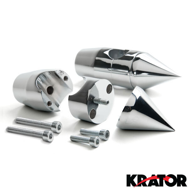 Chrome Spike Handlebar Risers For Harley Custom Springer Bobber Chopper 1" Bars