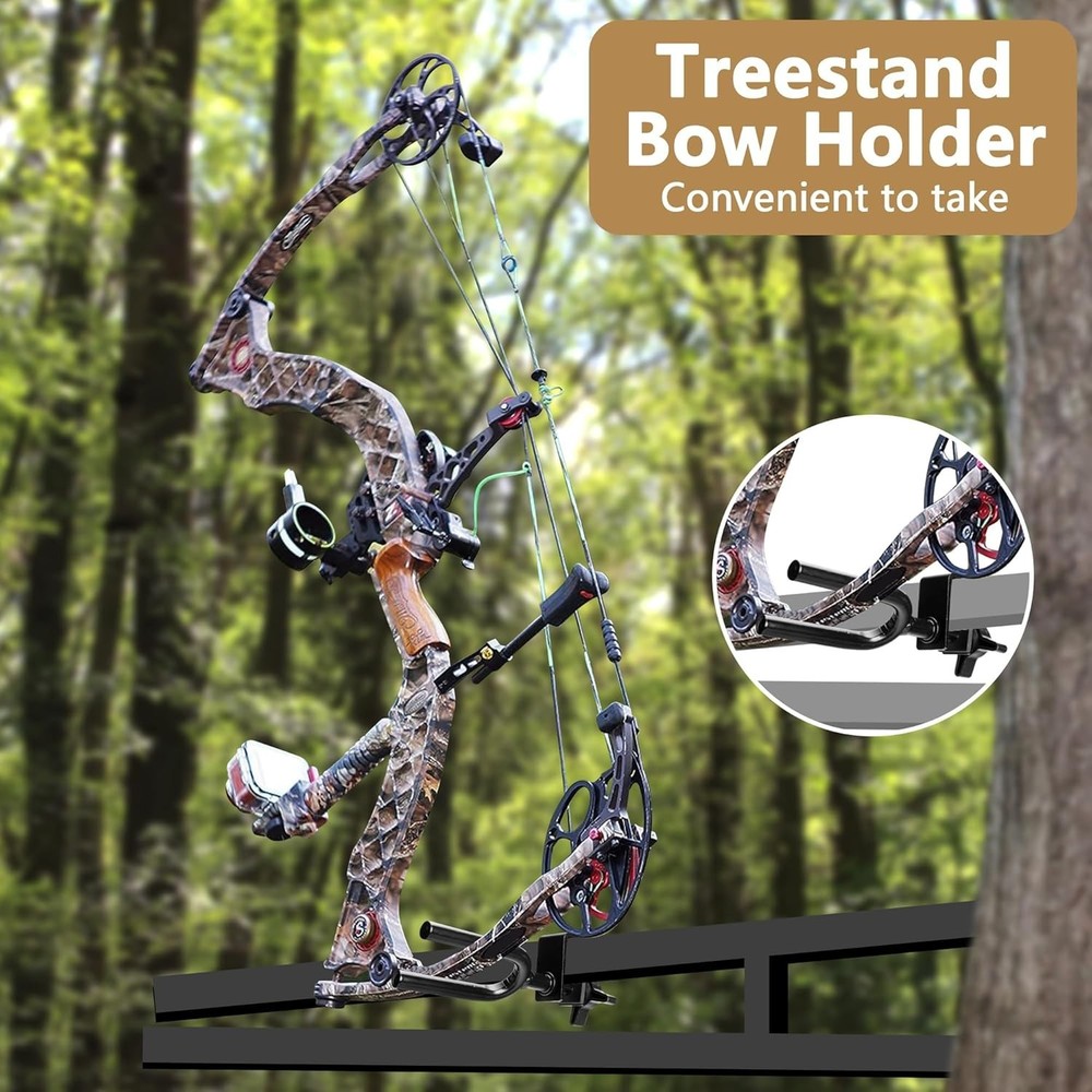 Treestands Universal Bow Holder Easy Installation Adjustable Black