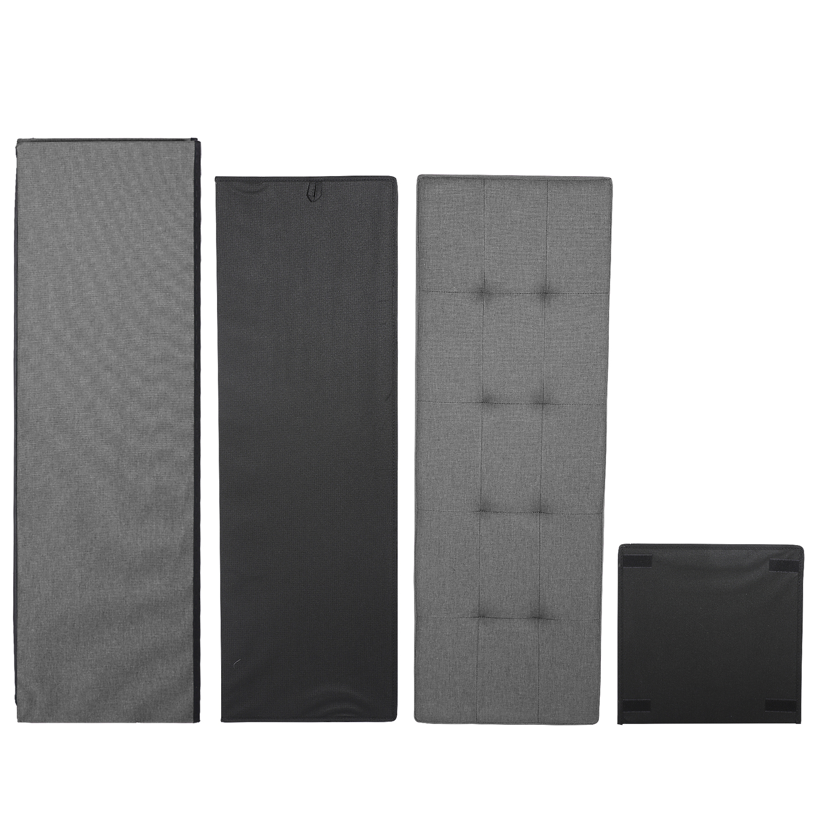 43" Folding Fabric Ottoman Storage Bench Toy Chest Box Footrest Stool Light Grey