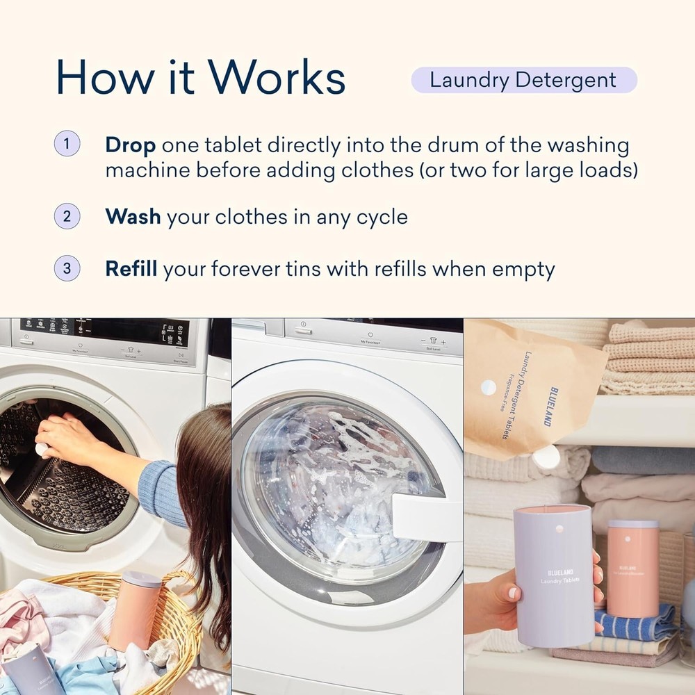 Gentle and Effective Laundry Tablet Starter Set - 61 Count, Eco-Friendly Choice