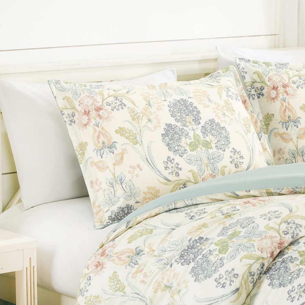 Chezmoi Collection Alyssa Boho Floral Medallion Printed Microfiber Comforter Set