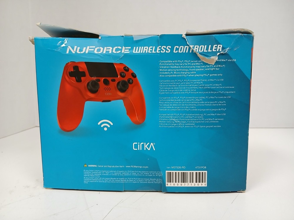 Cirka Nuforce Wireless Controller for PC/Mac/PS4, Red