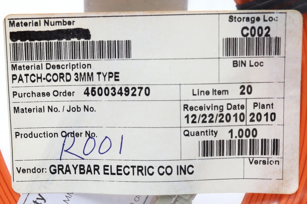 GBLCC-D2-07 Fiber Optic Patch, Multimode OM1 Duplex LC to SC. 7M