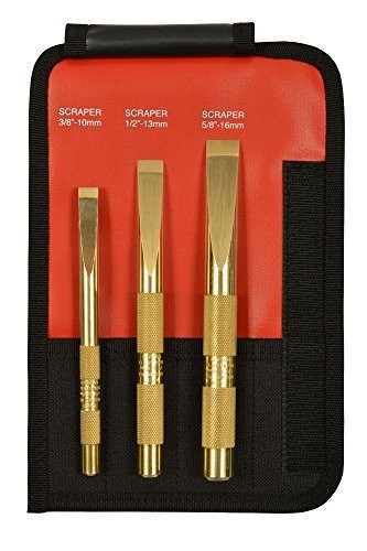 3-Piece Brass Scraper Set - Precision Tools for Paint, Adhesive & Rust Removal