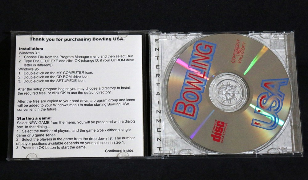 VALUSOFT BOWLING USA CD ROM FOR WINDOWS 3.1