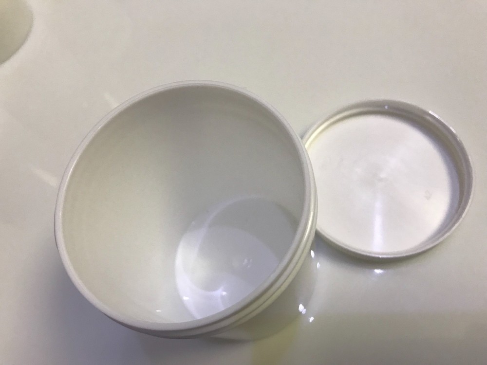 WHITE 16 oz POLYPROPYLENE PLASTIC REFILLABLE JARS w/ unlined lids, 6 each