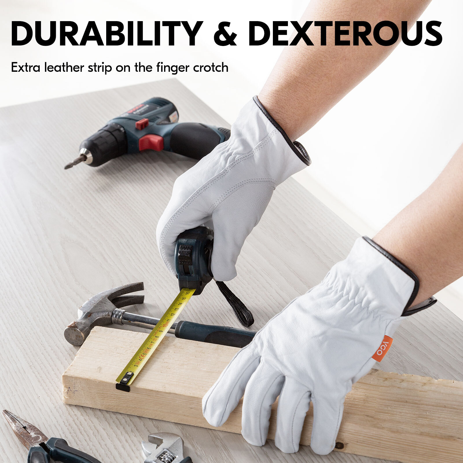 Vgo 3Pairs Unlined Top Grain Goatskin Work and Driver Gloves (GA9501)