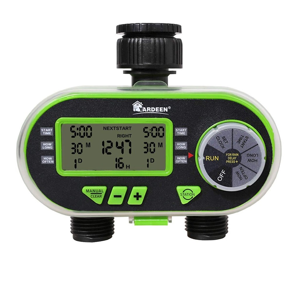 2 Outlet Garden Digital Electronic Water Timer Irrigation Controller for Gard...