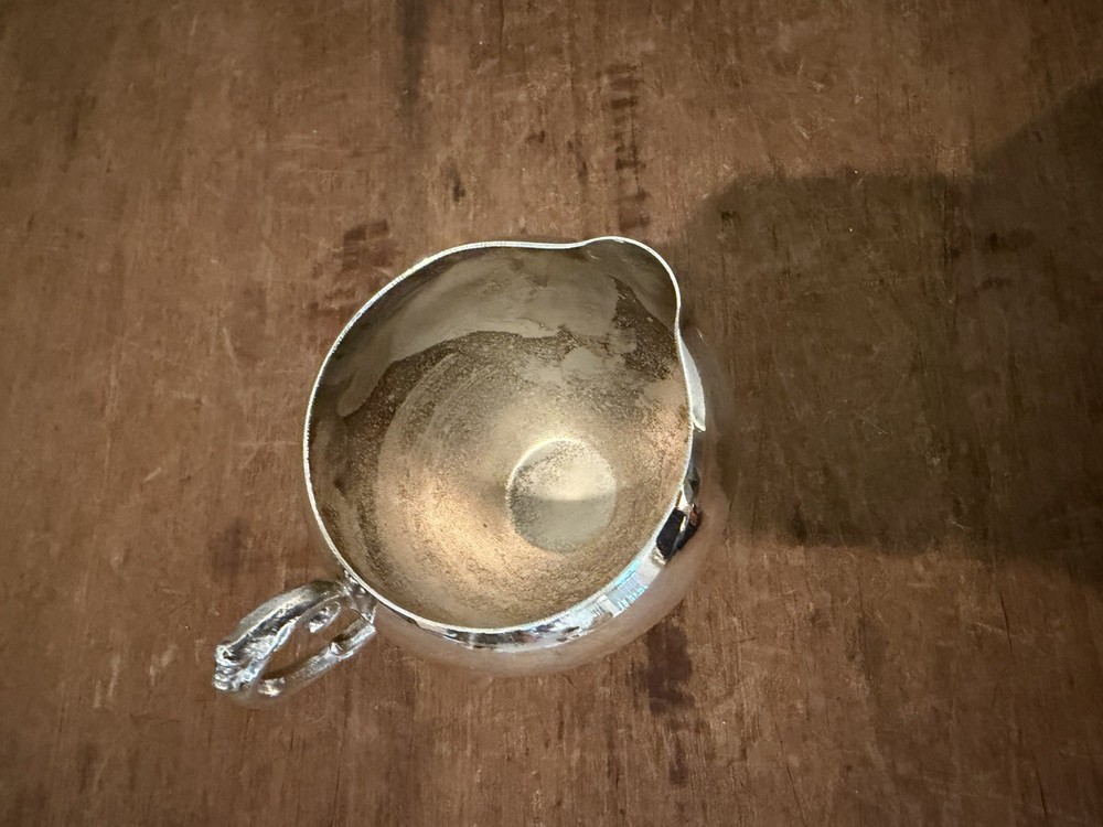 Vintage Silverplate Creamer Pitcher with Handle 3.5"