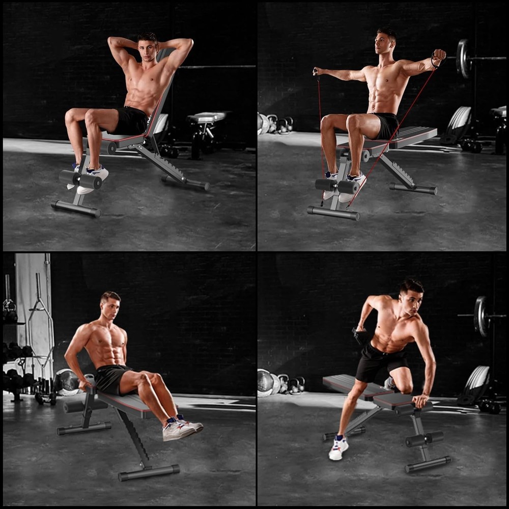 Multi-Functional Folding Weight Bench - 660 lbs Capacity for Safe Home Workouts