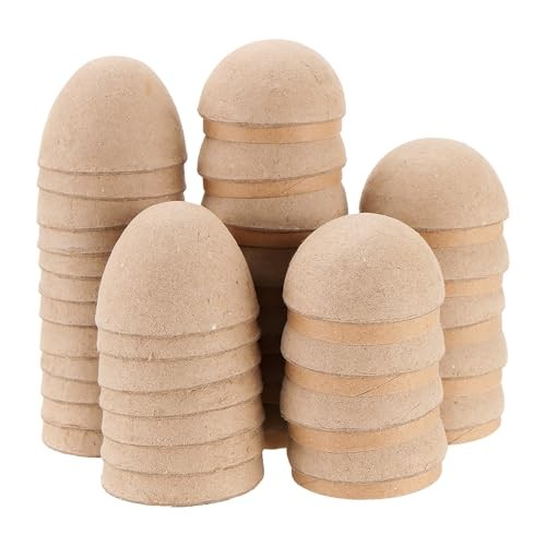 TAICHEUT 50 PCS Brown Paper Mache Easter Eggs, 3 Inch Paintable Easter Eggs,