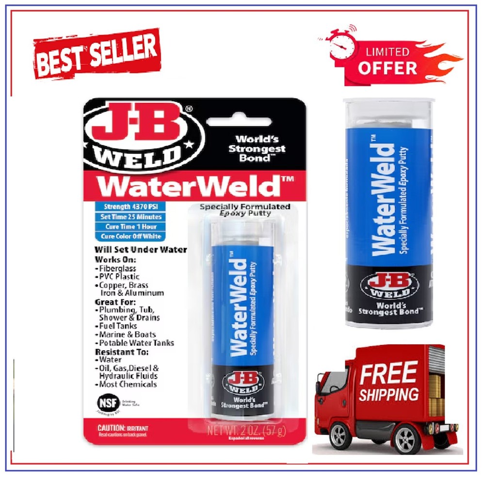J-B WELD WaterWeld White Epoxy Adhesive