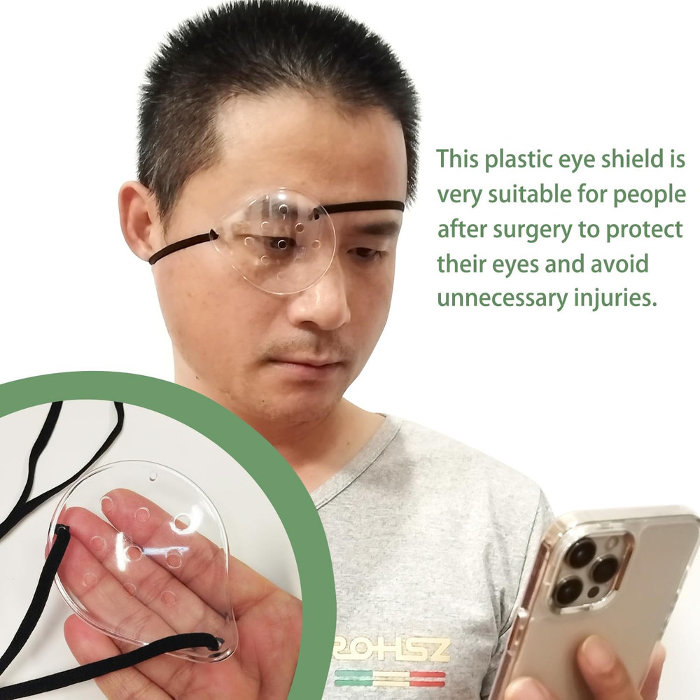 2 Pack Clear Eye Shield after Cataract Surgery,Hard Cataract Eye Patch Plastic C