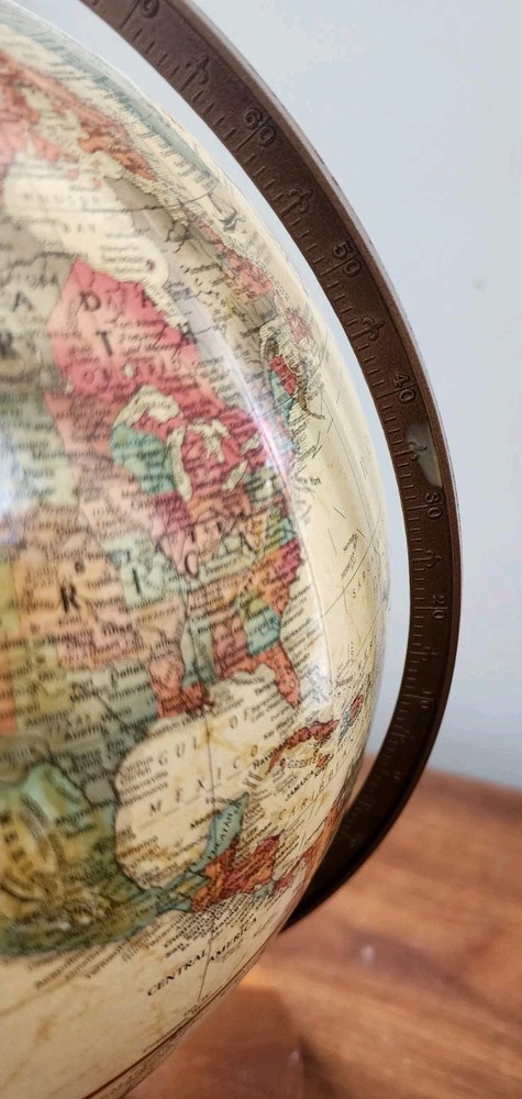 vintage world globe on stand