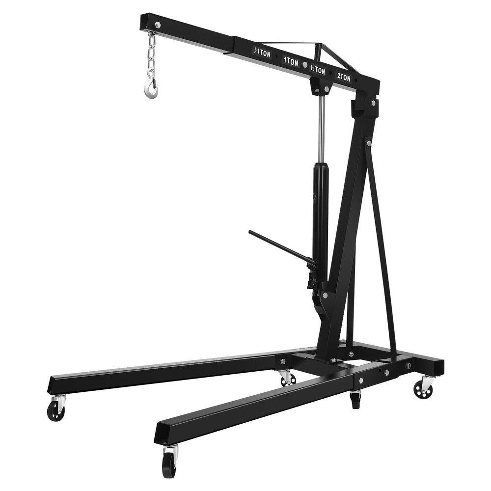 2 Ton Folding Engine Hoist Crane with Adjustable Height and Easy Mobility