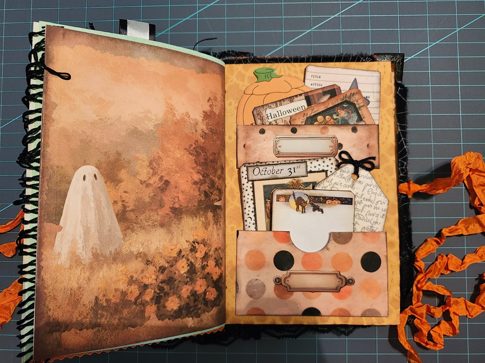 Halloween Ghostly Journal Handmade with Orange Ties