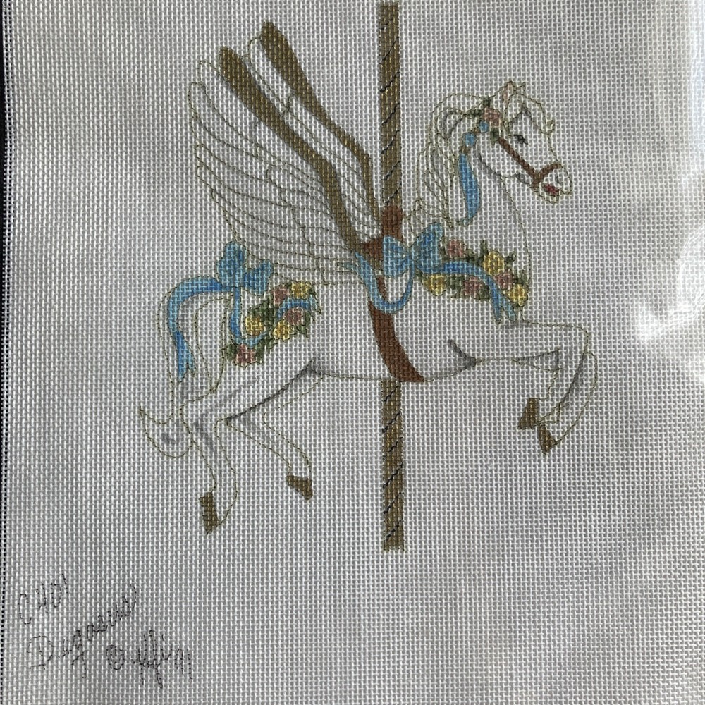 Joan THOMASSON Stitchin’ Stuff Carousel Pegasus Ornament Needlepoint Kit