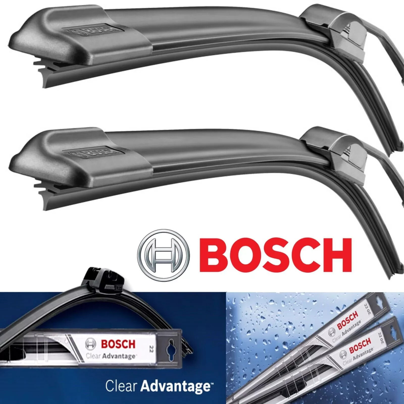 FRONT LEFT & FRONT RIGHT 16" + 26" NEW BOSCH Clear Advantage Beam Wiper Blades